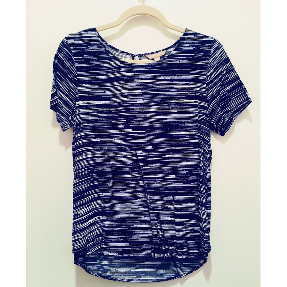 Banana Republic Silky Blue Striped Shirt